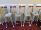 Lot of 4 Rayne 30 in. Grey Metal Bar Stools