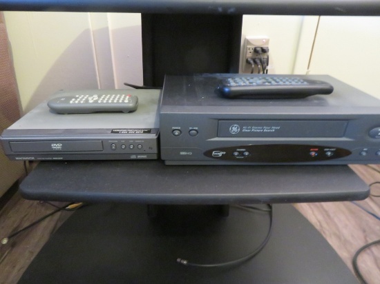 Magnavox DVD/CD Player & GE VHS w/ Remotes