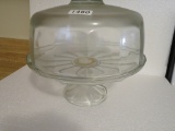 Glass Cake Plate Stand  w/ Cover