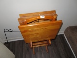 3 Folding Wood Tables & Stand