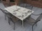 Outdoor Table w/ Six Chairs, Umbrella w/ Base
