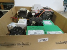 Box Lot of Relays, Switches, Contactors