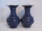 Pair Cobalt Ceramic Vases