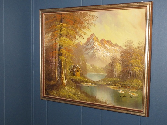 Oil on Canvas C. Wanamaker,  Signed