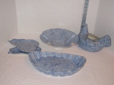 5 Pieces Blue Sponge ware