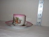 Child's Porcelain Christmas Cup & Saucer- Adorable