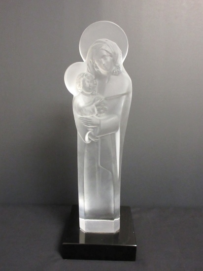 Lalique Frosted Madonna and Child sculpture