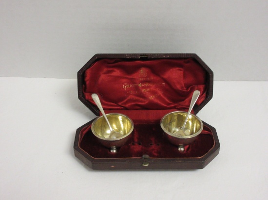 Victorian English Sterling Salts w/ Spoons , circa 1889