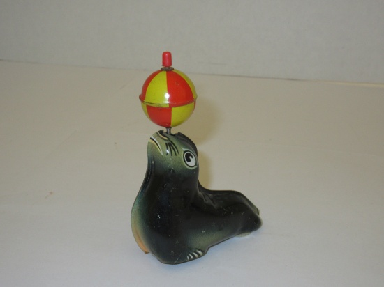 Seal with Ball Tin Litho Friction Toy Marked Lehmann