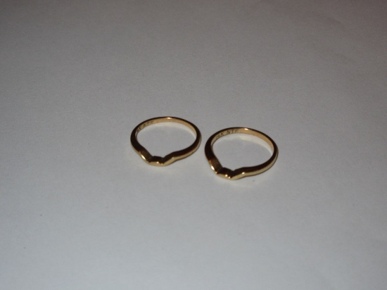 2- 14K Yellow Gold Ring Guards