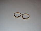 2- 14K Yellow Gold Ring Guards
