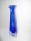 Cobalt & Clear Art Glass Vase