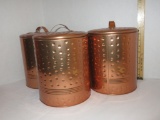 Lot – 3 Copper Cookie Tins