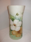 Beautiful Semi Porcelain Umbrella Stand w/ Hand painted Magnolias