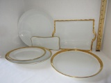 Lot – Misc. Semi Porcelain Serving Platters Etc.