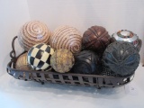 Decorative Orbs In Basket