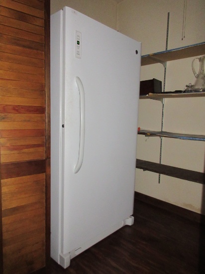 GE White Upright Freezer