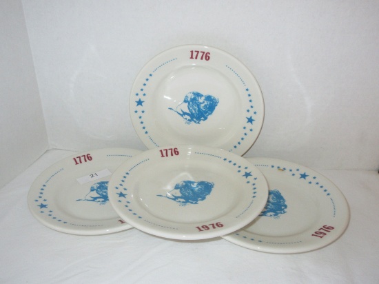 4 Buffalo China Bread & Butter Plates "1776-1976"
