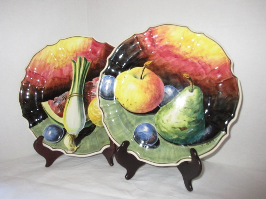 2 Decorative Plates Made In Italy