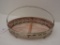Pink Depression Early Divided Pickle Dish w/ Silver-plate Basket