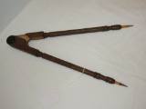 Early Handmade Wooden Protractor
