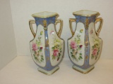 Pair Hand painted Nippon Vases