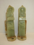 Pair 11” Onyx Monk Bookends by Mirets