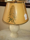 White Ginger Jar Ceramic Lamp w/ Paper Shade