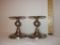 Pewter Tone metal candle stands - approx. 5