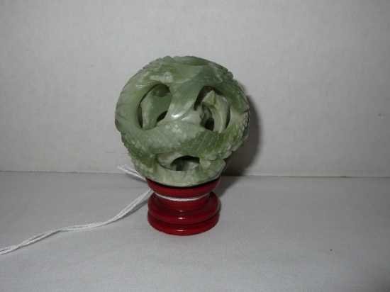 Soapstone Puzzle Ball with Stand