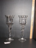 candle holders with twisted stems - approx. 12 1/2