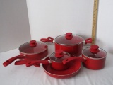 Lot - red cookware - see pictures