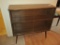 Mid Century Glass Front Cabinet - Laminate Construction