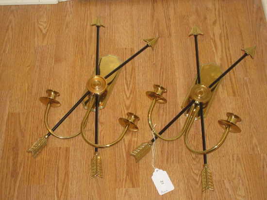 Pair of Wall Sconces w/ Crossed Arrows