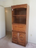 Lighted Bookcase w/ Drop Down Desk & Cabinet Storage