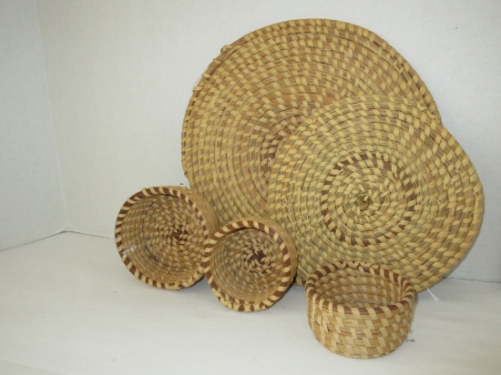 Lot - Assorted Gullah Baskets & Trivets