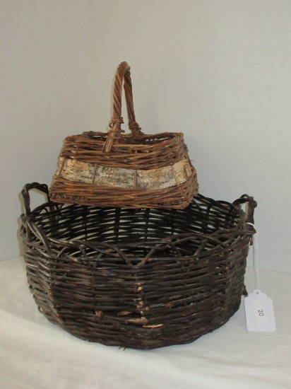 Pair - Baskets - One with Handle
