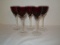 Set of 5 Ruby Cordial Glasses