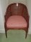 Woven Cane Barrel Chair w/Upholstered Cushion