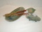 Lot - Various Leaf Dishes & Chopsticks