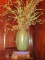 Green Craquelure Vase w/ Arrangement