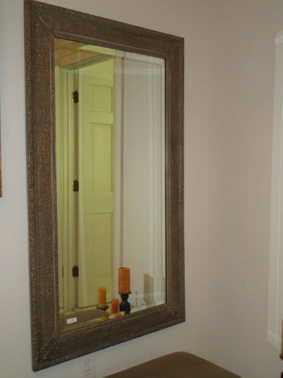 Large Framed Beveled Mirror
