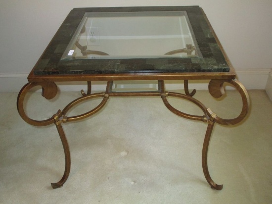 Gilded Wrought Iron End Table