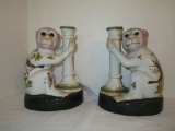 Pair Monkey Candleholders