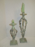 Pair of Metal Grapevine Candleholders