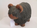 Folk Art Carved Curly Sheep