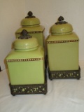 Green Ceramic Canister Set