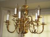 Twelve Light Brass Chandelier