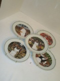 Set of Decorative Plates Depicting French Market Vendors - 8