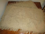Pair of Sandstone Color Accent Rugs w/ Fringe